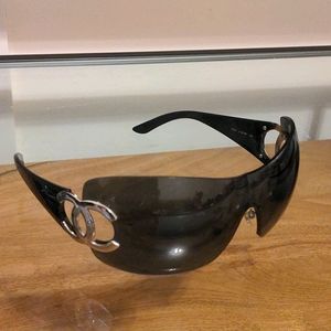 Chanel Black/Silver CC Shield Sunglasses - 4124